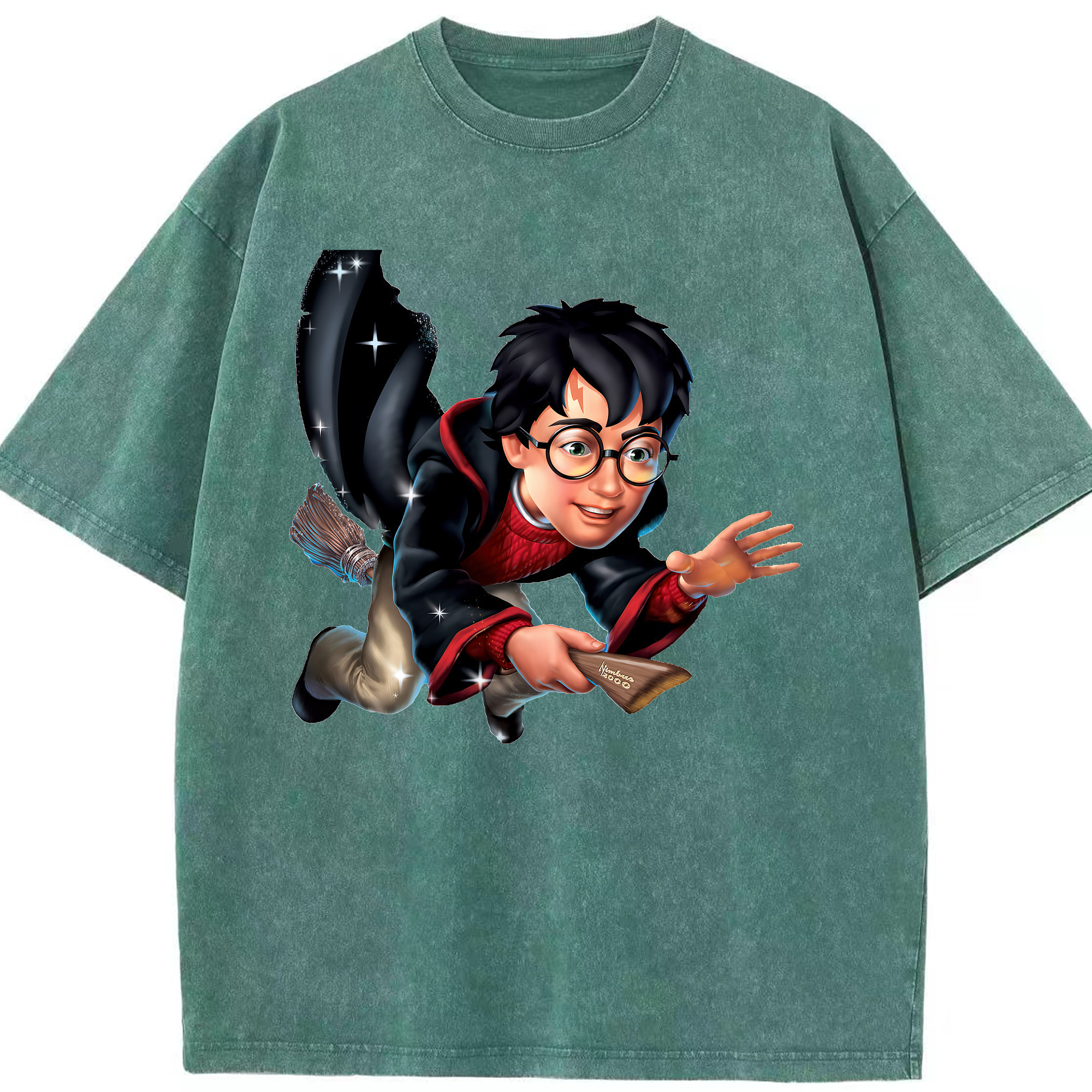 （画像用） Harry Potter ハリー・ポッターシリーズ 綿100% ヴィンテージ風 半袖Tシャツ（フロントプリント）